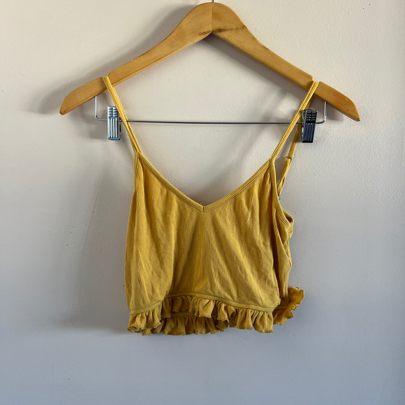 Mango Yellow Ribbed Ruffle Set - Picture 3 of 7